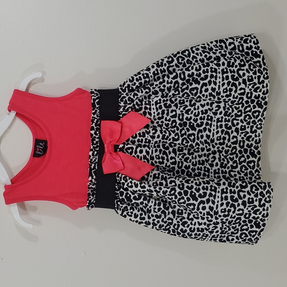 LILT size 3 T black and white with pink top dress